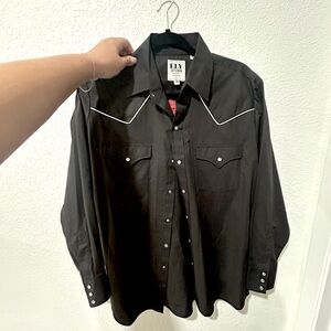 ELY cattleman long sleeve black shirt